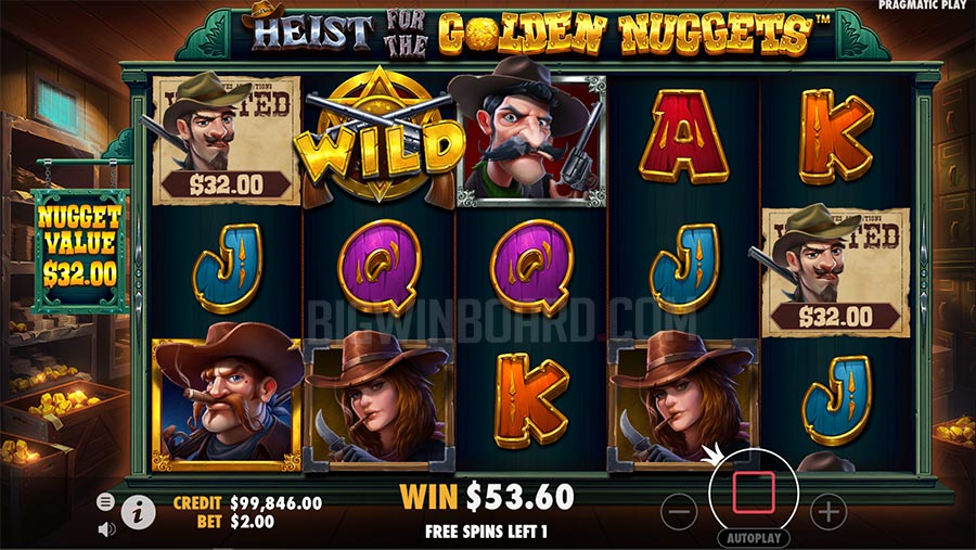 Heist for the Golden Nuggets slot