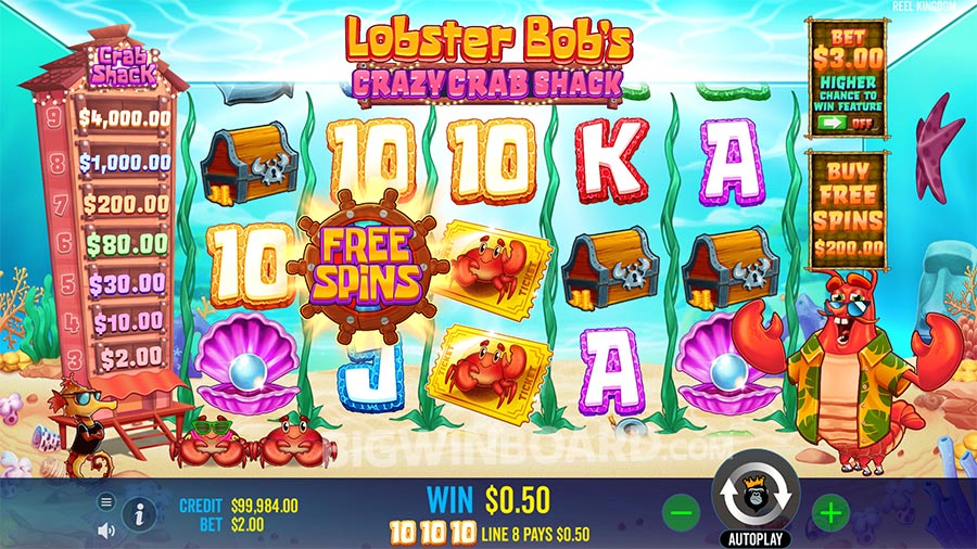 Lobster Bob's Crazy Crab Shack slot